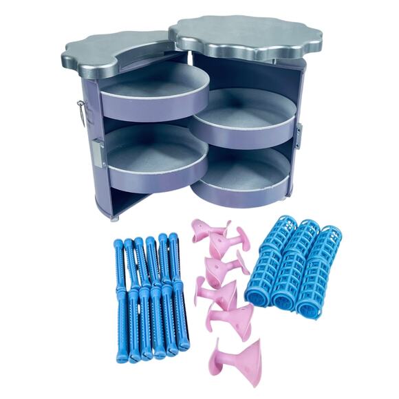 VTG American Girl HAIR STYLE CENTER I Caddy Purple Hair Accessories Curlers Rods - Picture 1 of 9